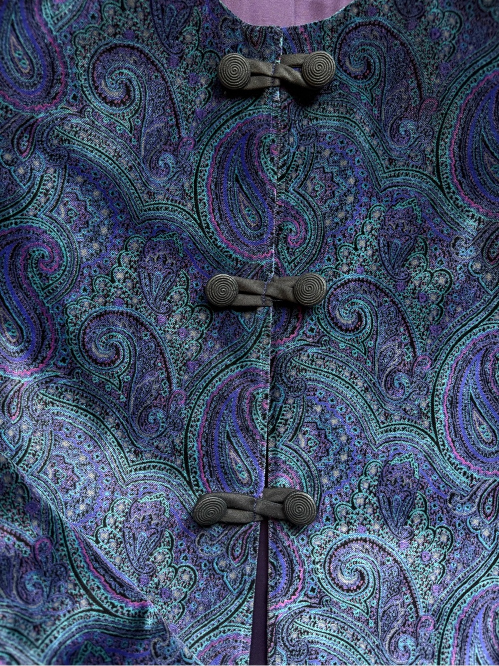 Boho Velvet Paisley Cropped Jacket Vintage Brettons Collection Festival Tapestry - Picture 2 of 10